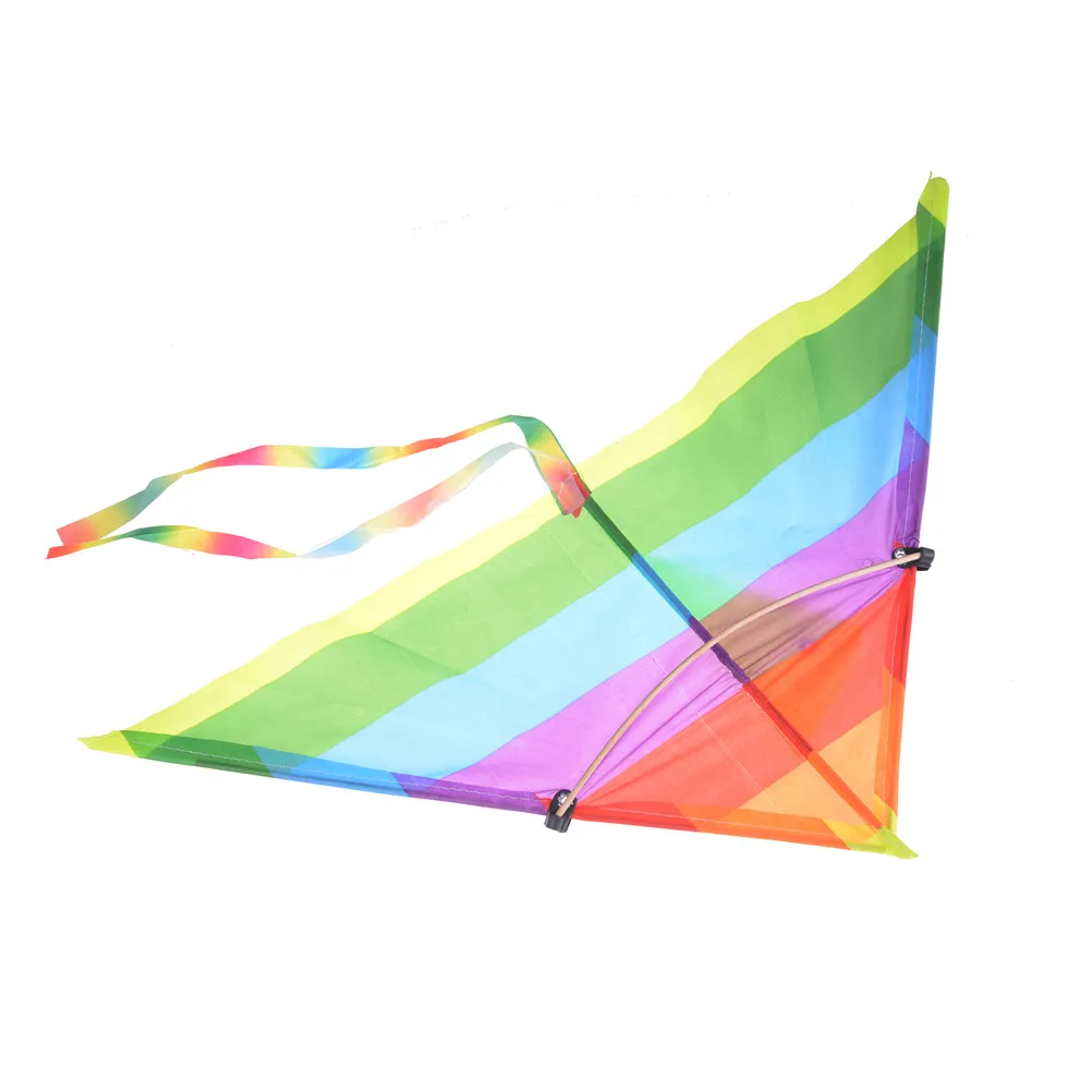 Hot Rainbow Kite Long Tail Nylon Outdoor Toys For Children Kids Kites Stunt Kite Surf Without Control Bar And Line Baby Toys