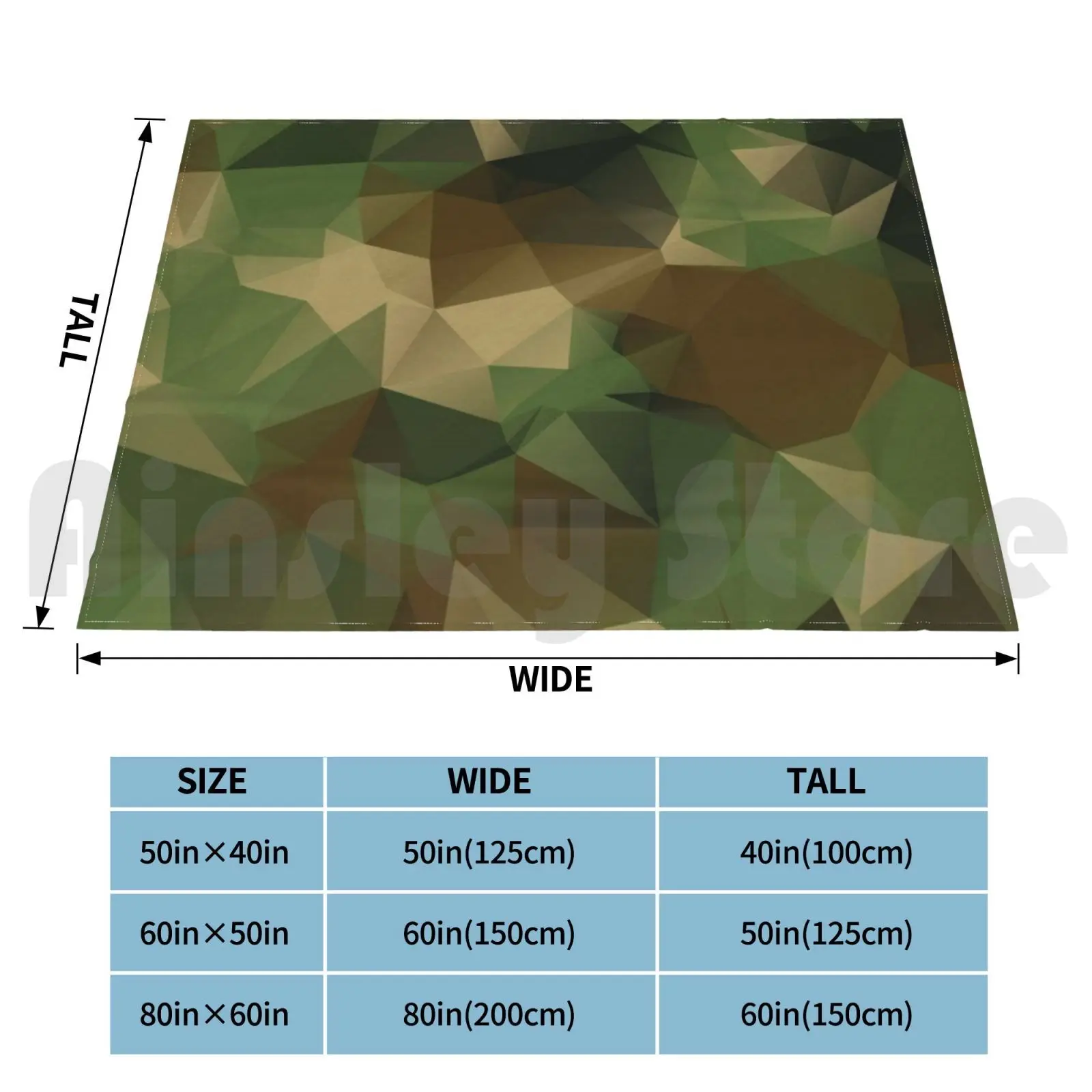 Polygon Camouflage Blanket Fashion Custom 1605 Polygon Camouflage Camo Low Poly Abstract Camo Pattern