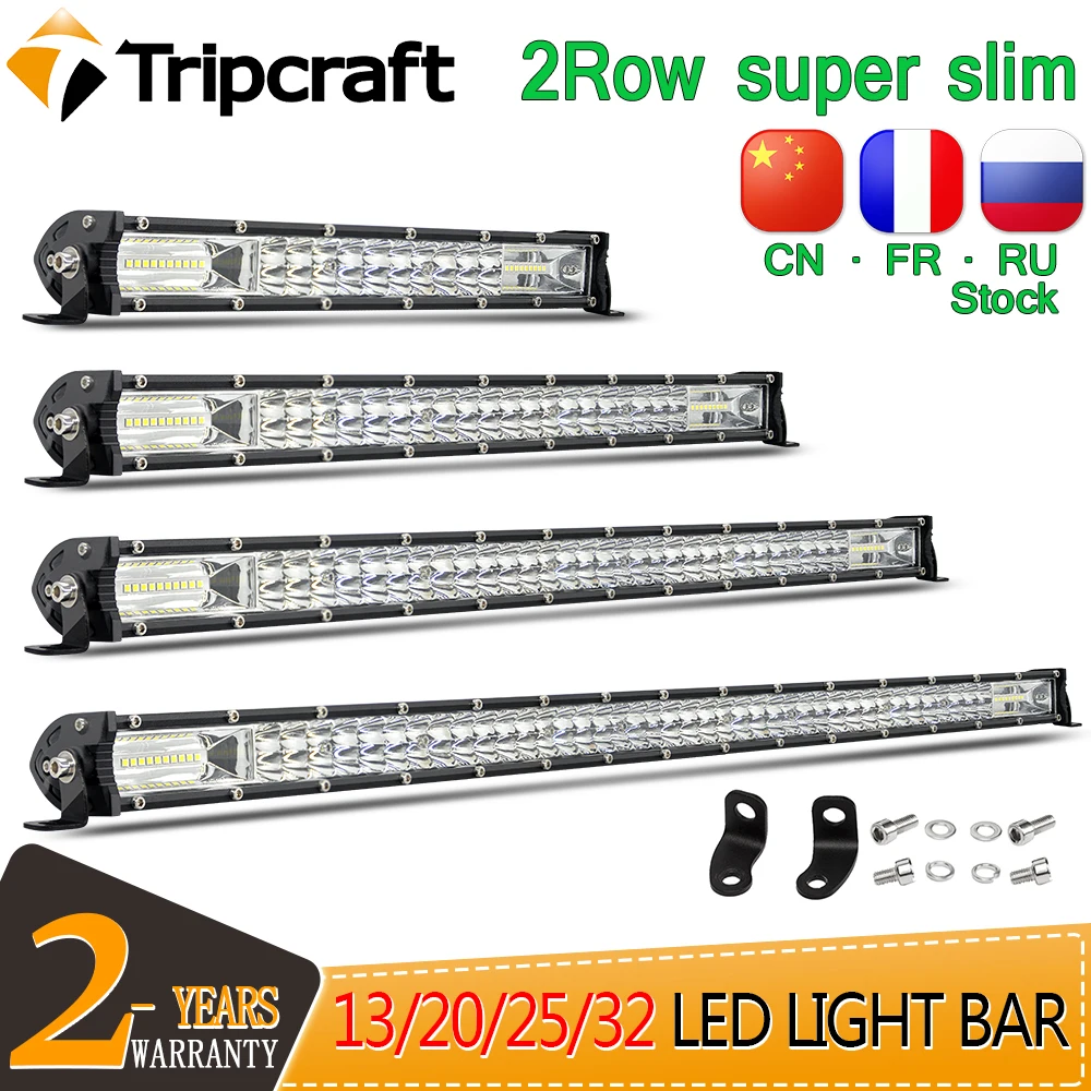 Tripcraft Ultra-Slim 120W 180W 240W 300W 4x4 led bar for Car Tractor UAZ Offroad 4WD ATV Truck Car accessories for vehicles