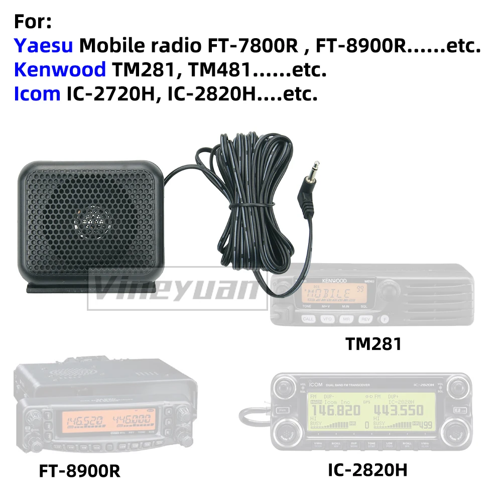 Haut-parleur externe pour autoradio P600, 3.5mm, pour Yaesu Kenwood QYT, Radio Mobile WP-12 FT-7800R FT-7900R IC-2200 IC-2100