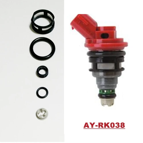 Kits de reconstrucción de inyector de combustible de pieza de automóvil para Nissan SR20 oem 16600-53J00 tapa de filtro de junta tórica de goma AY-RK038 con 10 juegos