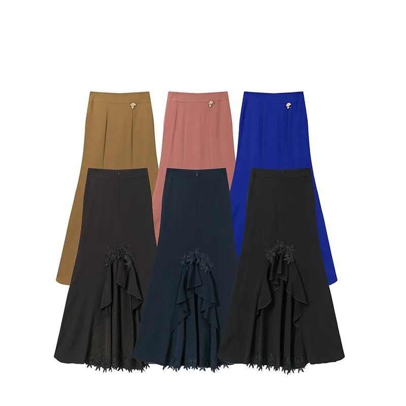 New Women Clothes Asymmetrical Skirt Bowknot Design Ladies Length Skirt Fashion Skirt Set Women 2022 Luxury Female Bottoms Black