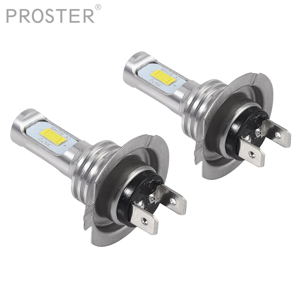 

PROSTER 2 pcs for 6000K Clear White LED Headlight Bulbs Kit Fog Light 42LEDs High Low Beam 35W 4000LM 6000K White Plug