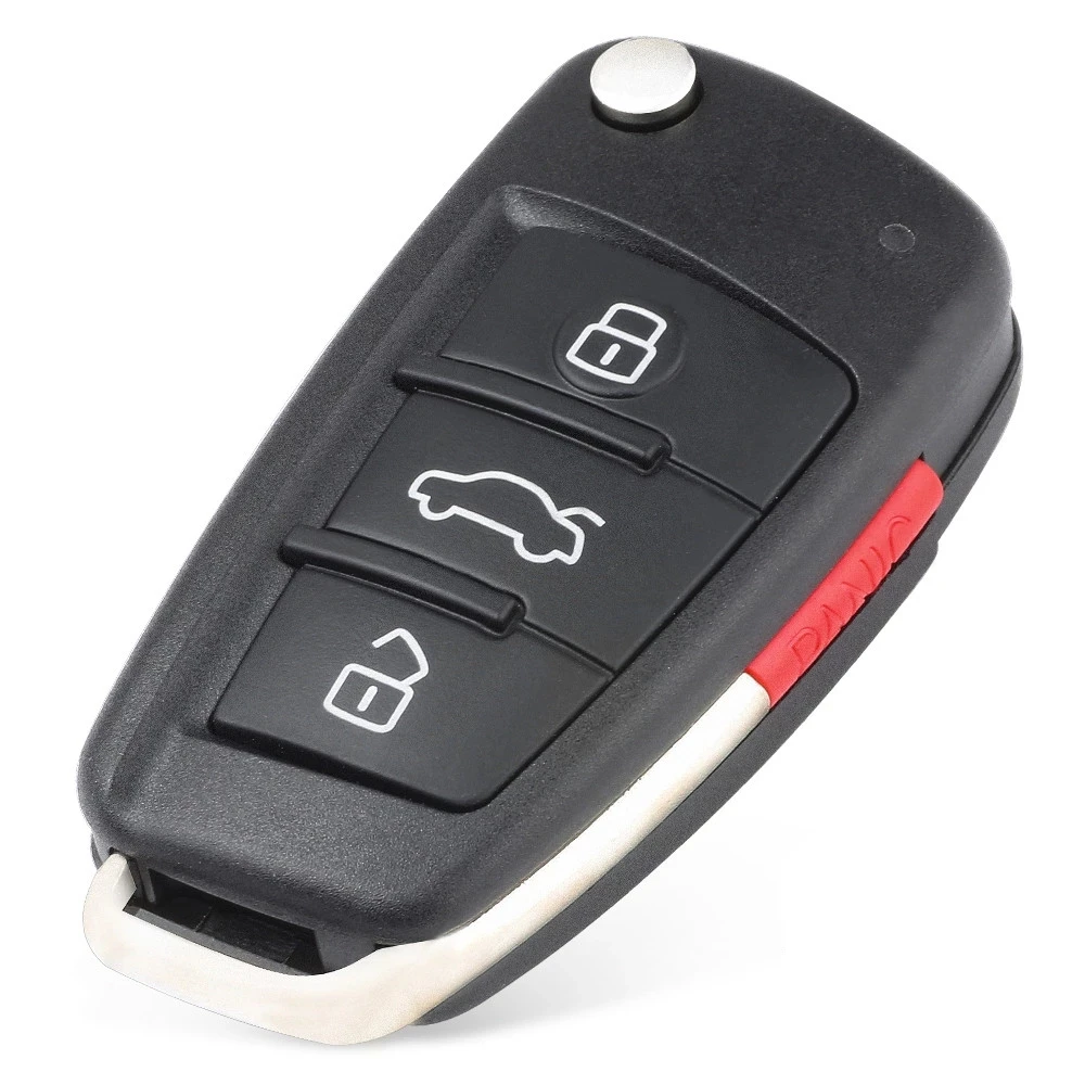 KEYECU Replacement Remote Key Shell Case 4 Button for Audi A2 A3 A4 A6 A8 TT Quattro S3 S6 S8 Q7 R8 S5 RS4 With HU66