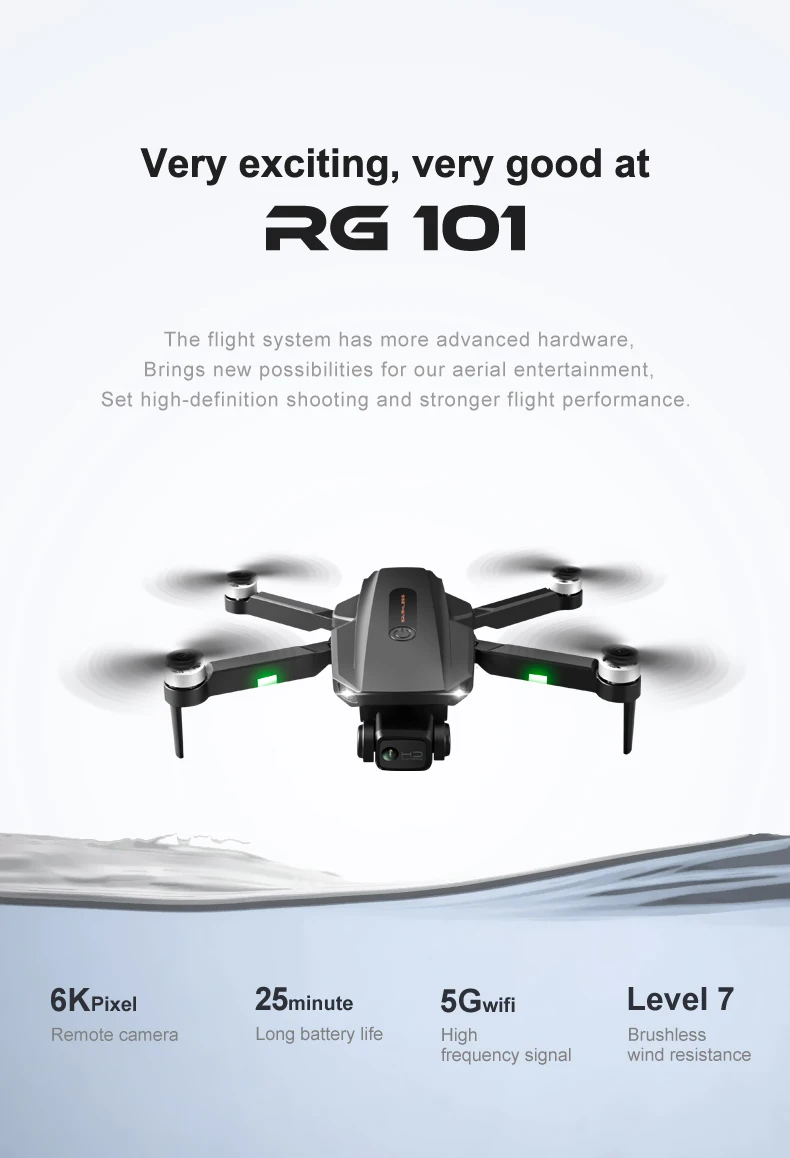 Batería Original para Dron RG101 GPS, 7,4 V, 3000mAh, hoja de hélice, piezas de repuesto para Dron RG101 GPS, batería RG101