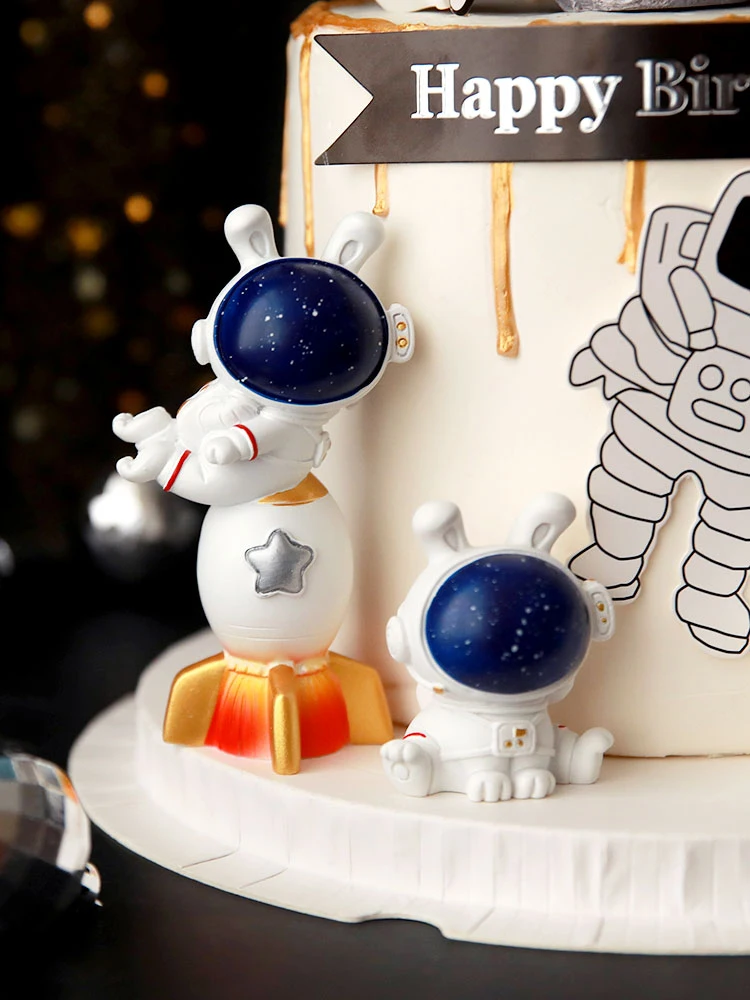 Księżyc gwiazda astronauta ciasto wykaszarki urodziny ciasta wystrój wszechświat kosmos Party Baby Shower 1st Boy dekoracje na przyjęcie urodzinowe