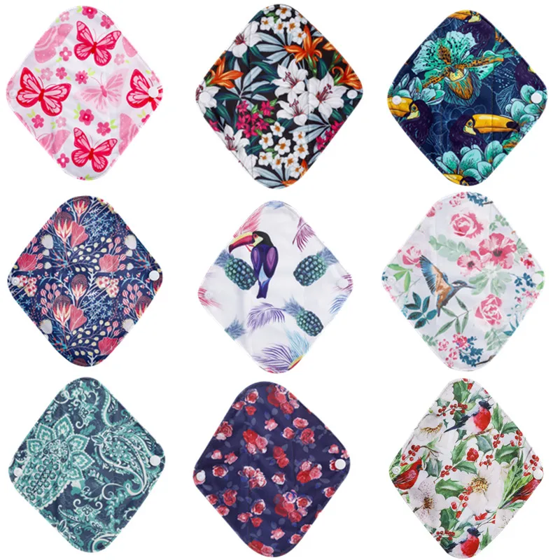 10pcs Reusable Waterproof Bamboo Fiber Pads Menstrual Cloth Sanitary Pads Feminine Maternity Hygiene Panty Liner