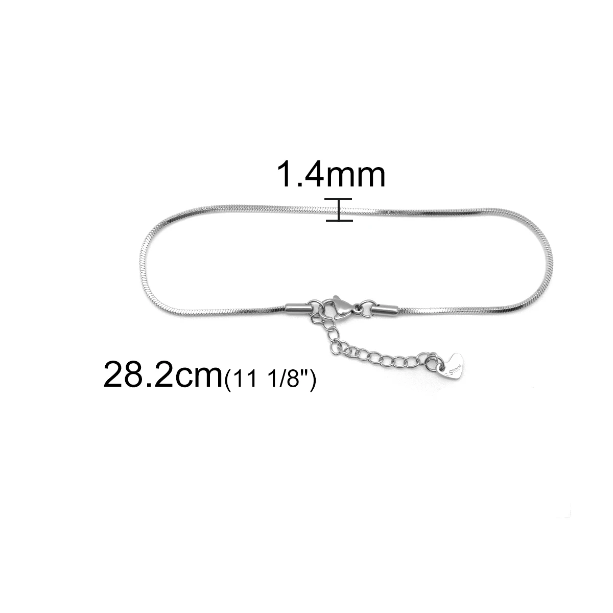 1 Piece Snake Chain Anklet 304 Stainless Steel Silver Color Foot  Anklet Bracelets for Foot Chain Beach Women Jewelry 23cm long