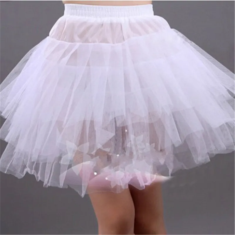 Stock bianco nero balletto sottoveste Tulle volant corto crinolina sottoveste da sposa Lady Girls bambino sottogonna jon-