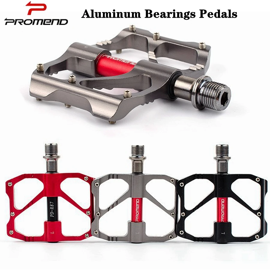 PROMEND MTB/Road Bike Carbon Fiber Pedals 16 pin Anti-slip CNC aluminum Ultralight MTB Bicycle Big Foot Pedals 3 Bearings Pedal