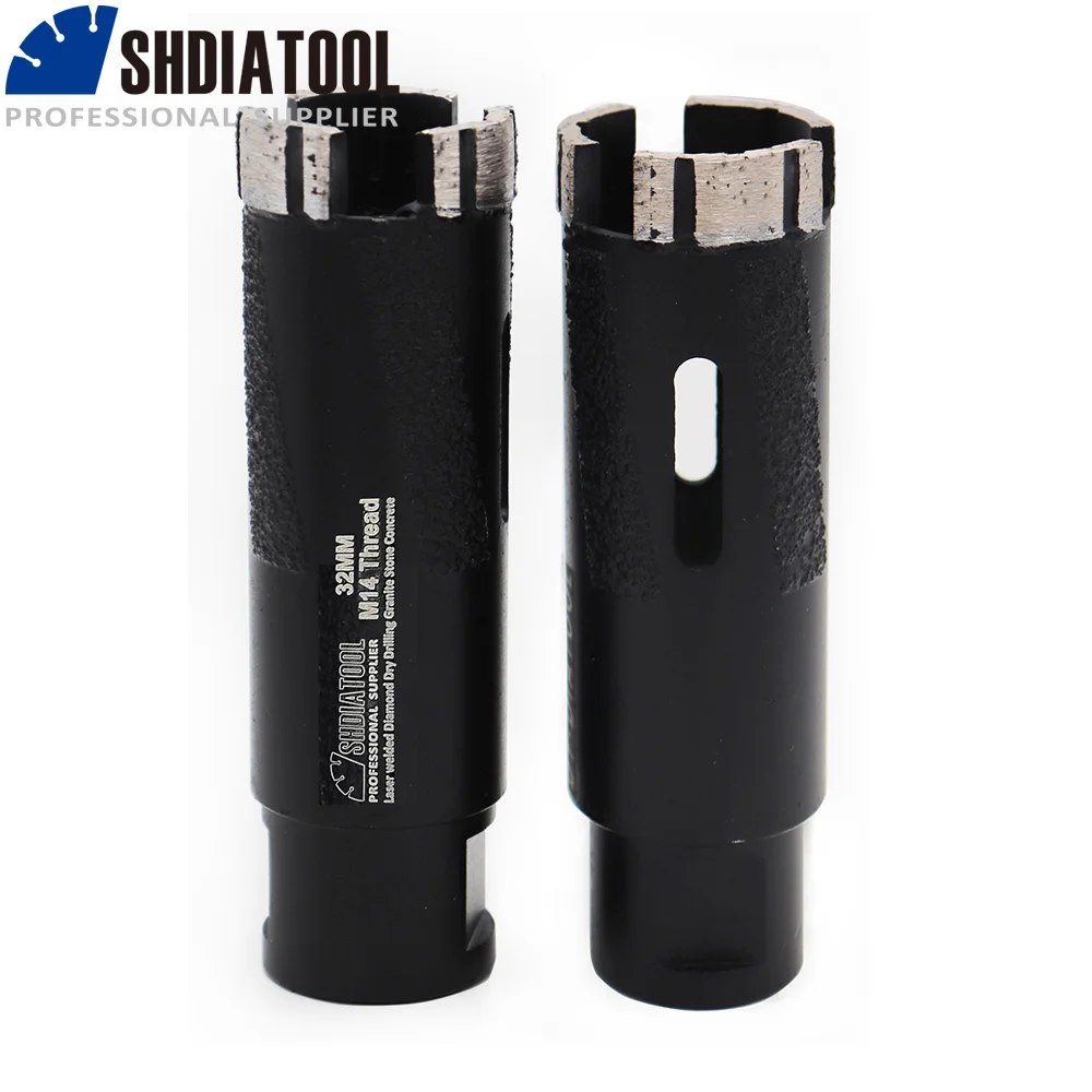 SHDIATOOL 2pcs Diamond Dry Drilling Core Bits  M14 Dia 35mm Laser Welded With Side Protection Granite Marble Drill Bits Hole Saw