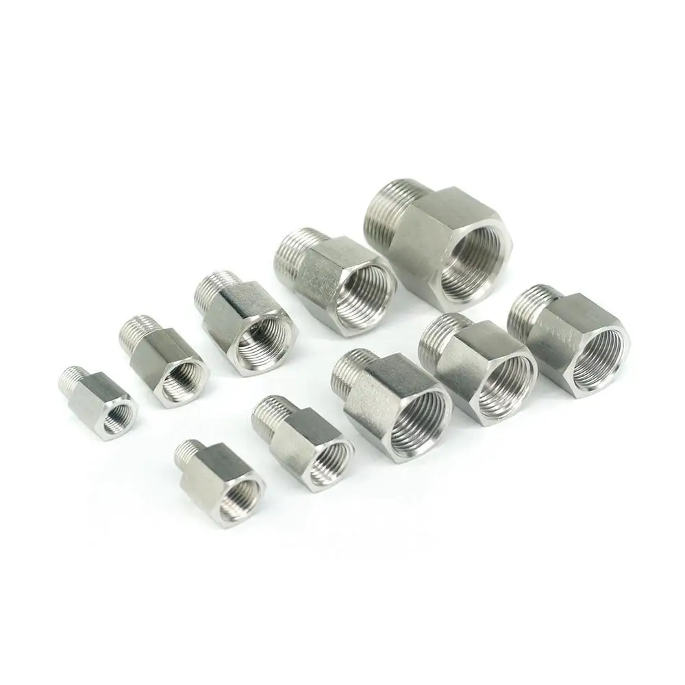 Reduce BSPP BSPT Metric Female- Male 304 Stainless Steel Hex Pipe Fitting High Pressure