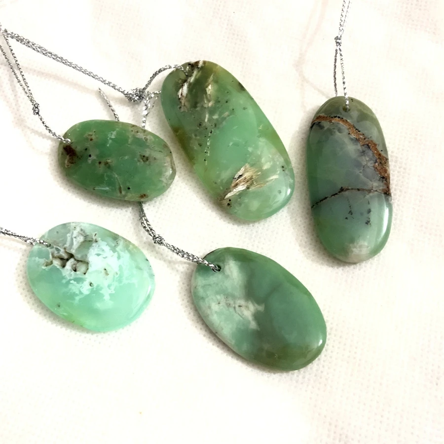 Sale 4pcs/lot Natural Chrysoprase Jade Gem Stone Jewelry pendant for necklace,approx 30-45mm