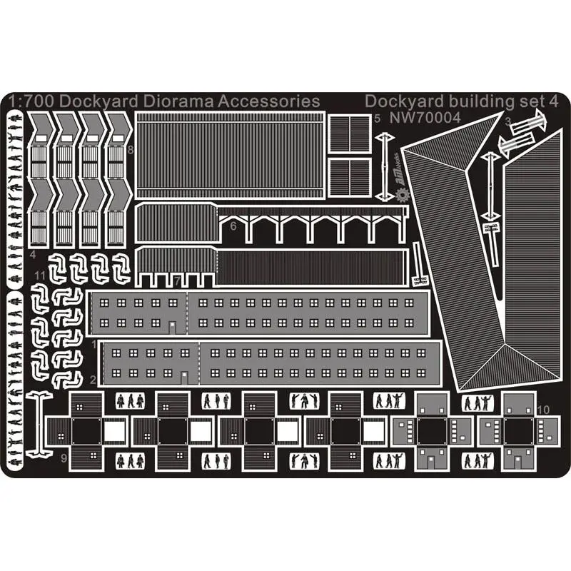 

AM-WORKS NW70004 1/700 Dockyard Diorama Accessories - Dockyard building set 4 - Upgrade Detail Set