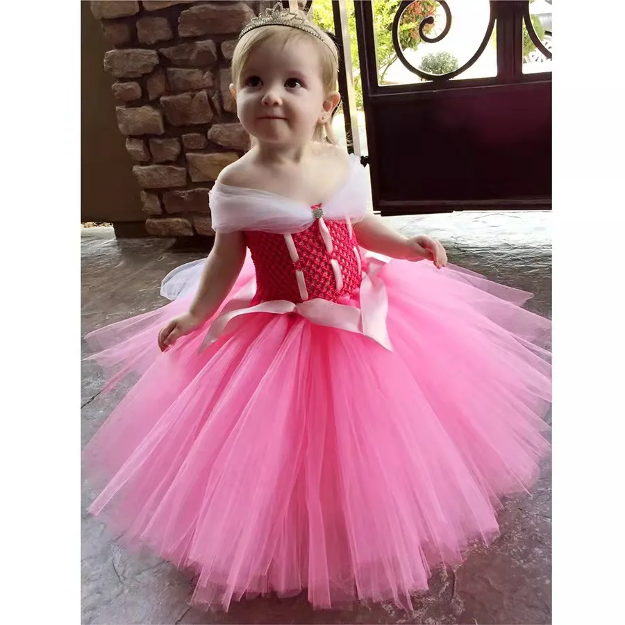 Girls Tutu Dress Tulle Princess Dress Ball Gown Girl Birthday Party Fancy Dress Carnival Halloween Costume for Kids