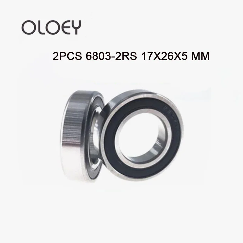 Factory Price Free Shipping 2Pcs High Quality 6803-2RS 17x26x5 mm ABEC-7  Hybrid Ceramic Ball Bearing