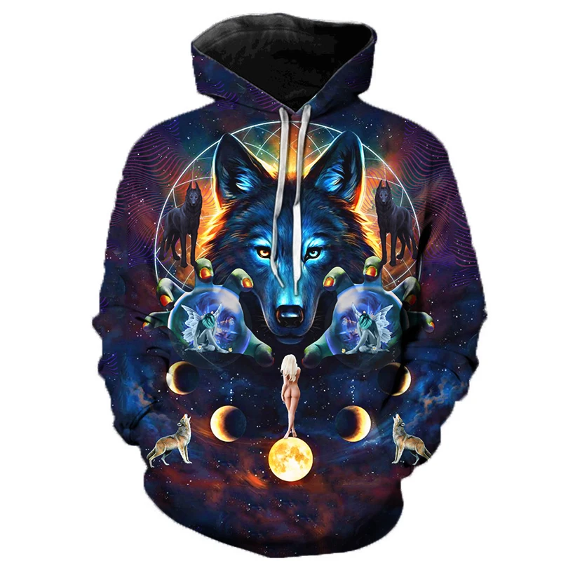 3D Wolf Hoodies Männer Mit Kapuze Tier Wolf Gedruckt Hoodie Sweatshirts Trainings Mann/frauen Jacken Lustige Hoody DropShipping