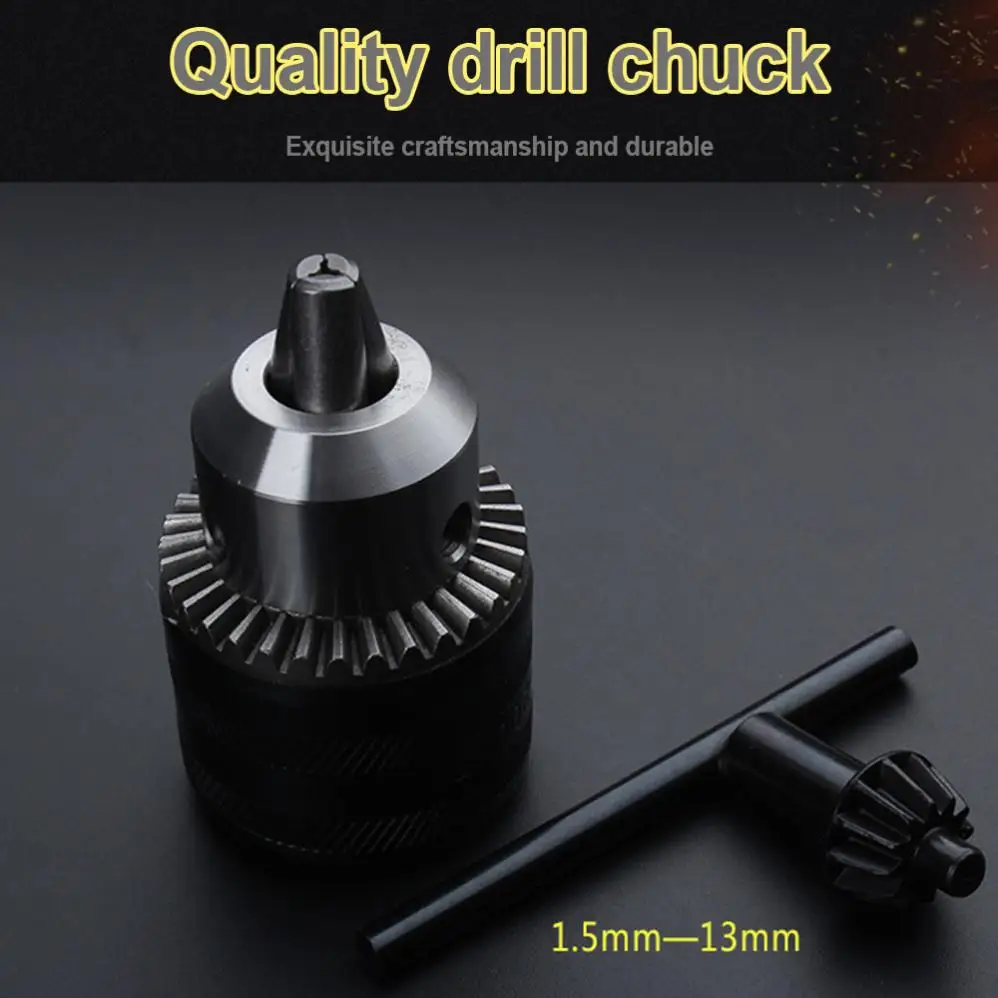 1.5-10mm Drill Chuck 3/8-24UNF Rotary Hammer Screwdriver Impact Wrench Driver Adapter with Key