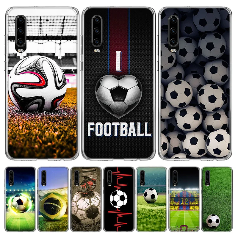 Football Soccer Ball Design Silicon Call Phone Case For Huawei P30 P20 P40 P50 P10 Mate 20 30 40 10 Lite Pro Casing Customized