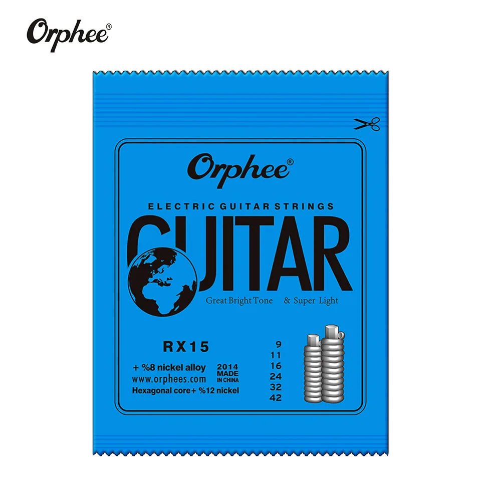 Orphee Electric Guitar String RX15 RX17 RX19 Super light Nickel Plated Steel Electric Guitar Strings