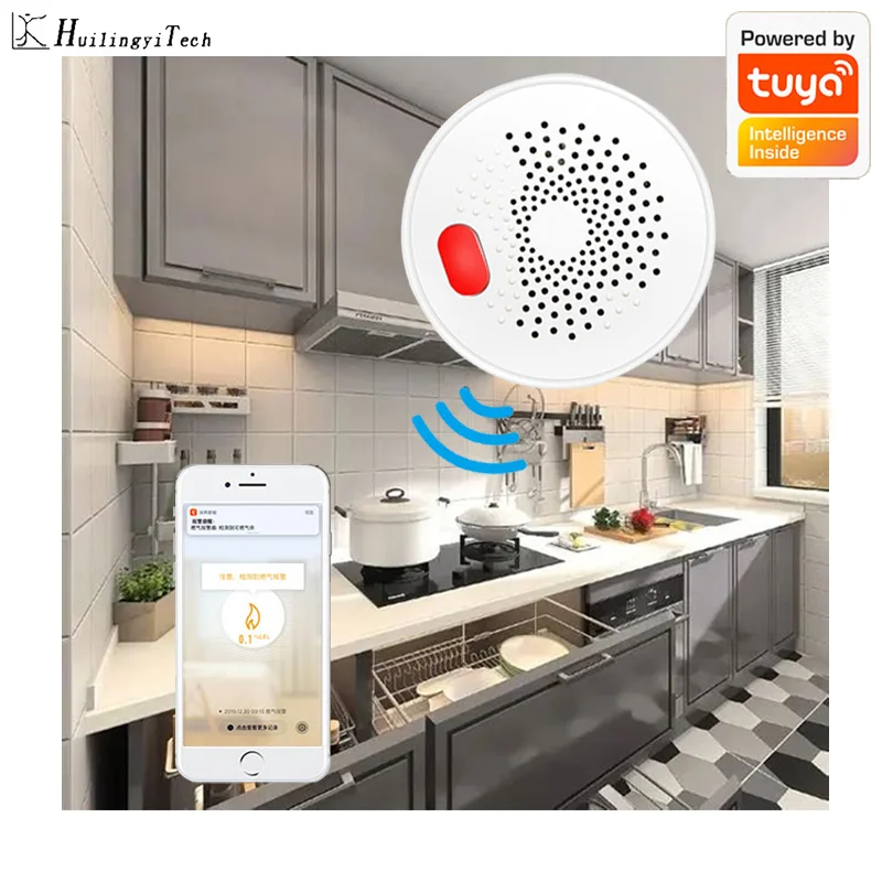 Combustible Gas Detector Tuya Wireless Co Sensor WiFi Smart APP Remote Control for Home Alarm System