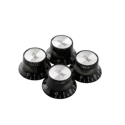 2 Tone 2 Volume Knobs Buttons Guitar Control Silver Hat Bell Top Potentiometer Cap For LP SG