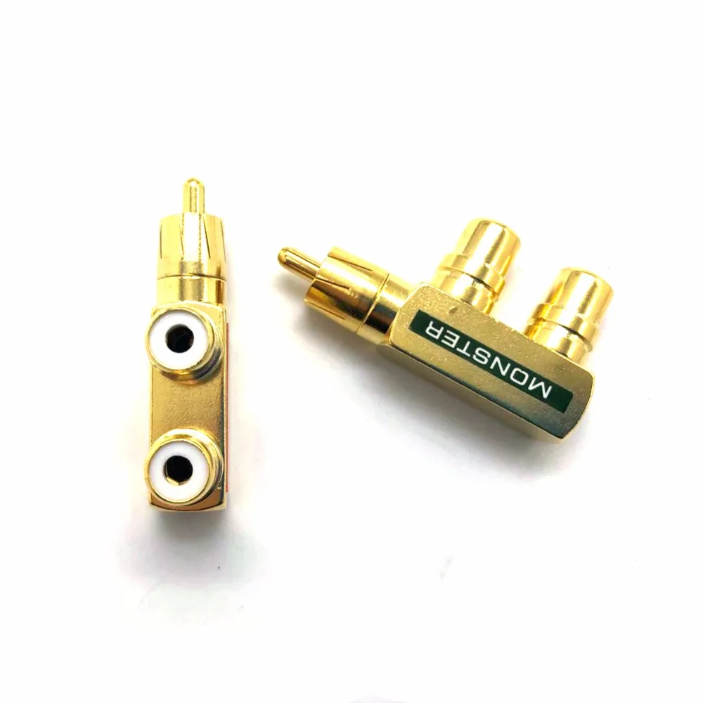 Thouliess 2 шт. позолоченный RCA адаптер RCA Аудио Видео разветвитель Штекер 1 штекер на 2 гнезда