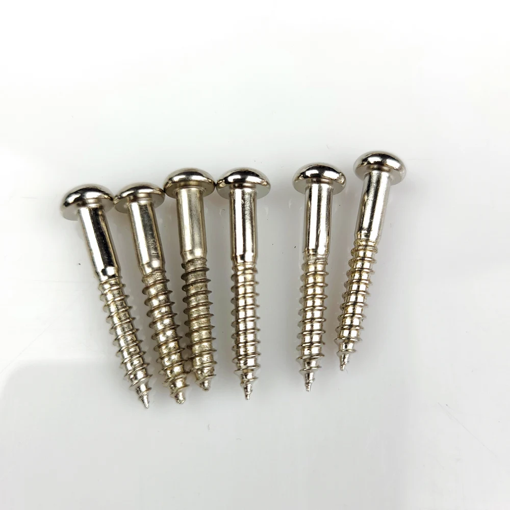 6 pcs Electric Guitar Bridge Saddles Tremolo System Bridge Tailpiece Mounting Fixed Screws with notch Guitar Accessories