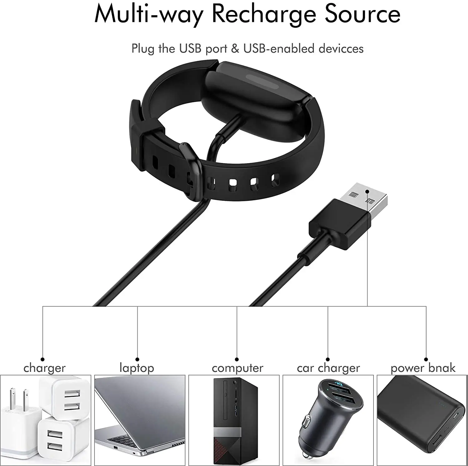 1m Uhren ladegerät für Fitbit Inspire 2 / Inspire3 Smart Watch USB-Ladekabel adapter für Fitbit Inspire/ Inspir-Ladegerät
