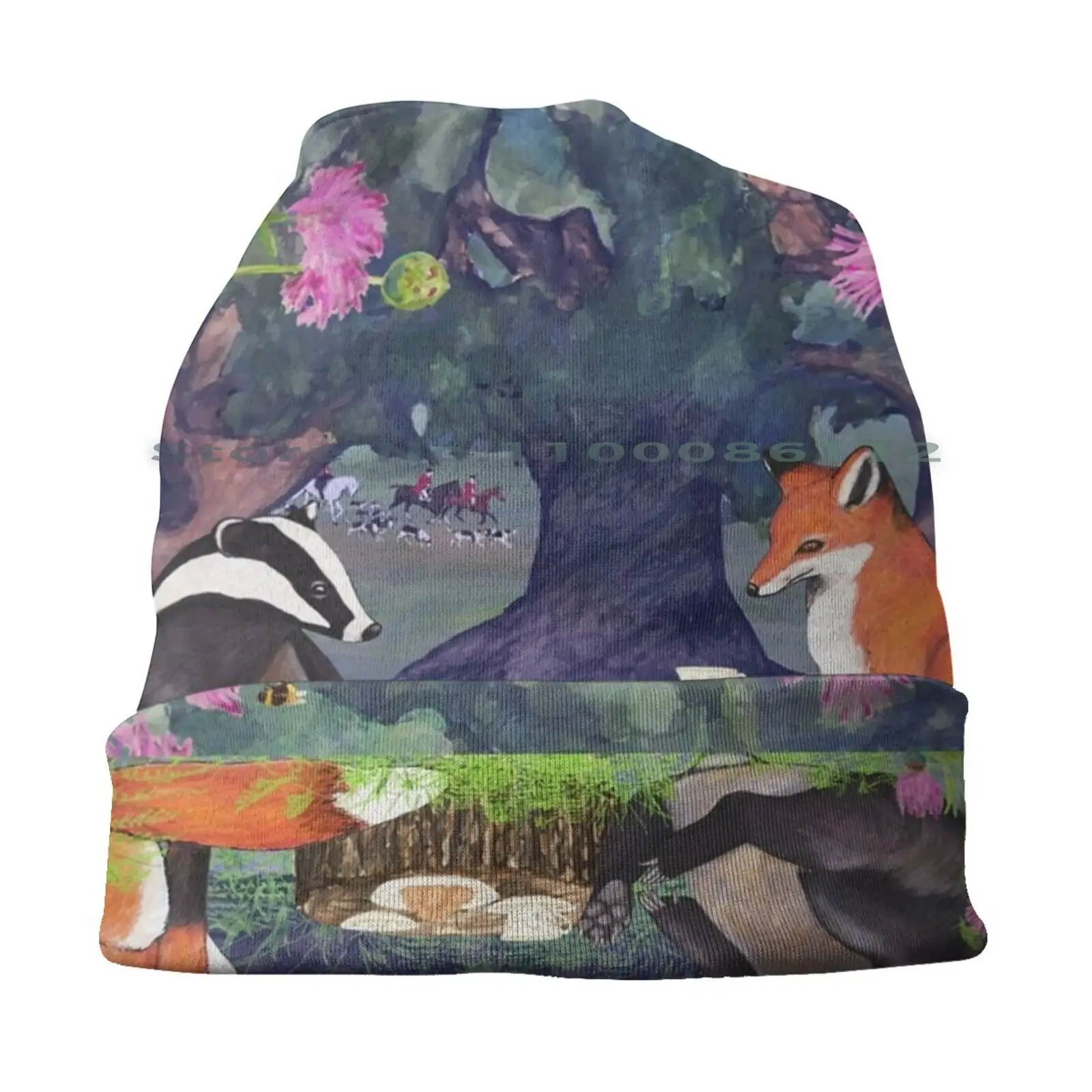 Badger And Mr Fox Bucket Hat Sun Cap Badger Hand Drawn Stop The Cull Keep The Ban Ban Hunting Mr Fox Woods Wildlife Animals