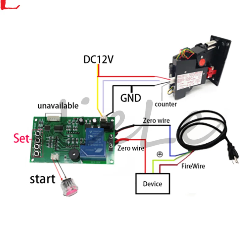 Timer Control Board, JY-15B, with 40cm White Lead, Time Supply for Coin Acceptor selector, Factory Price