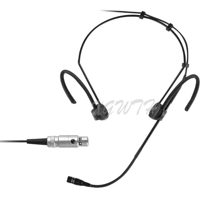 Headset Headworn Microphone 3 Pin Mini XLR Plug for Samson AKG Wireless System Black Unidirectional Dual Earhook Condenser Mic