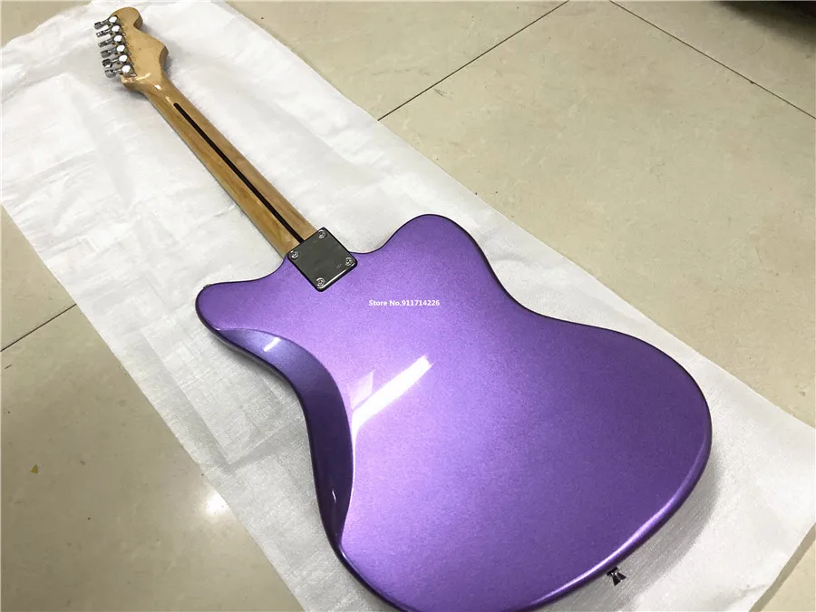 Customized version of the left hand metal purple jazz electric guitar can be customized free shipping