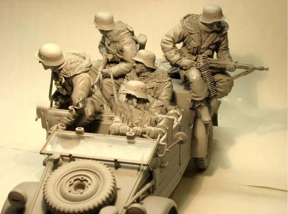 

Unassambled 1/16 ancient man crew include 5 in winter (NO CAR ) Resin figure miniature model kits Unpainted