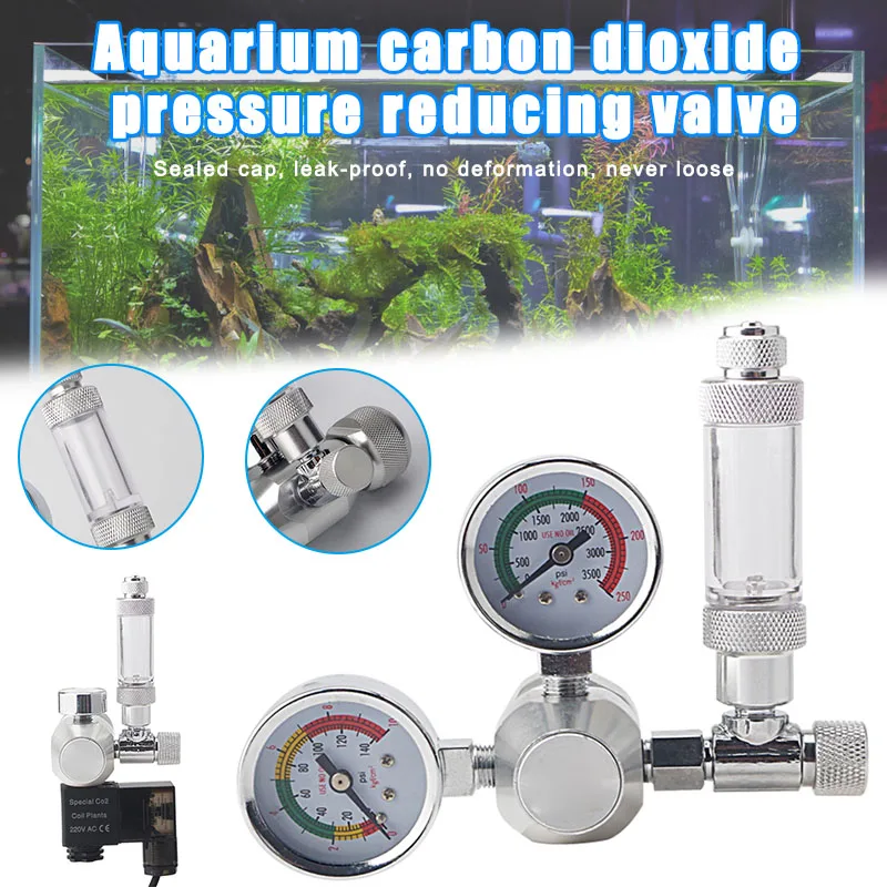 Co2 Aquarium Regulator Carbon Dioxide Reducing Valves Durable Safe for Fish Tank Farming Supplies