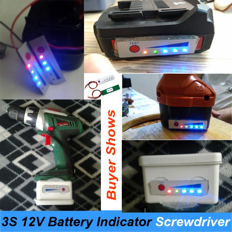 2S 3S 4s 5s 6S 8.4V 12.6V 16.8V 21V 24V 12V indicatore di capacità della batteria al litio per cacciavite Display del Tester della capacità della batteria