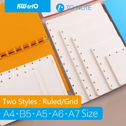 A7A6 Notebook Inner Paper Binder Grid Inside Page Mushroom Hole Ruled Inner Page Notepad Replacement Core/refilling Inside Paper