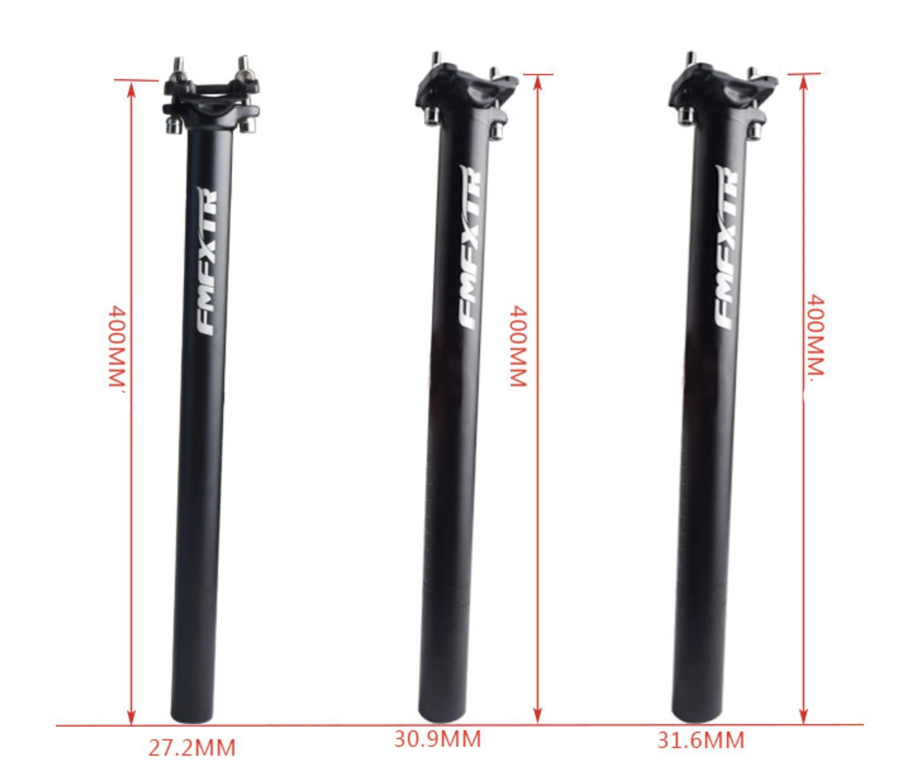 27.2 30.9 31.6 * 400mm MTB Bicycle Seatpost Extended Saddle Seat tube Aluminum alloy Double Nail Straight Saddle Pole Accessorie