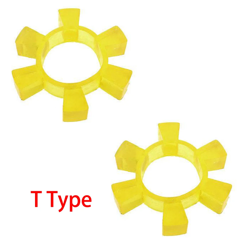 T60 T65 T70 T75 60mm 65mm 70mm 75mm OD Yellow Polyurethane PU Elastic Gasket Flexible Spider Jaw Coupling Buffer Coupler Damper