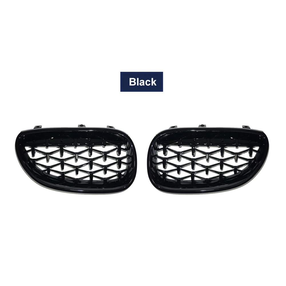 Thultra Ein Paar Autorennen Grill Diamant Nierengitter für BMW E60 E61 550i 535i M5 2004–2009 Frontstoßstangengitter Meteor Style Grills 5