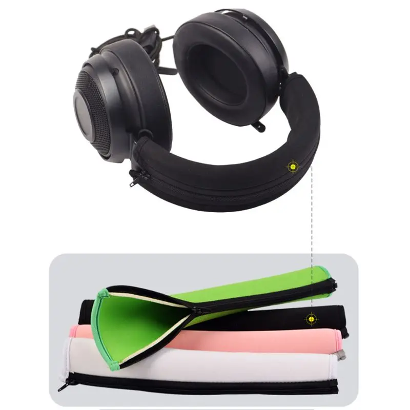 Headphones Headband Cushion Pads Bumper Cover Zipper Replacement for Razer Kraken PRO 7.1 V2 Headset Accessories