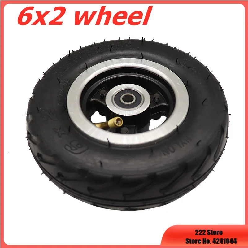 Electric Scooter 6 Inch Wheel 6x2  With Air tyre/Solid Tire Metal Hub 608 /628 Bearings 8/10mm Axle Hole Trolley Cart