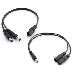 5.5mm 2.1mm 1 Female to 2 male way Male DC Power Splitter connector Plug extension Cable for CCTV LED strip light Supply adapter