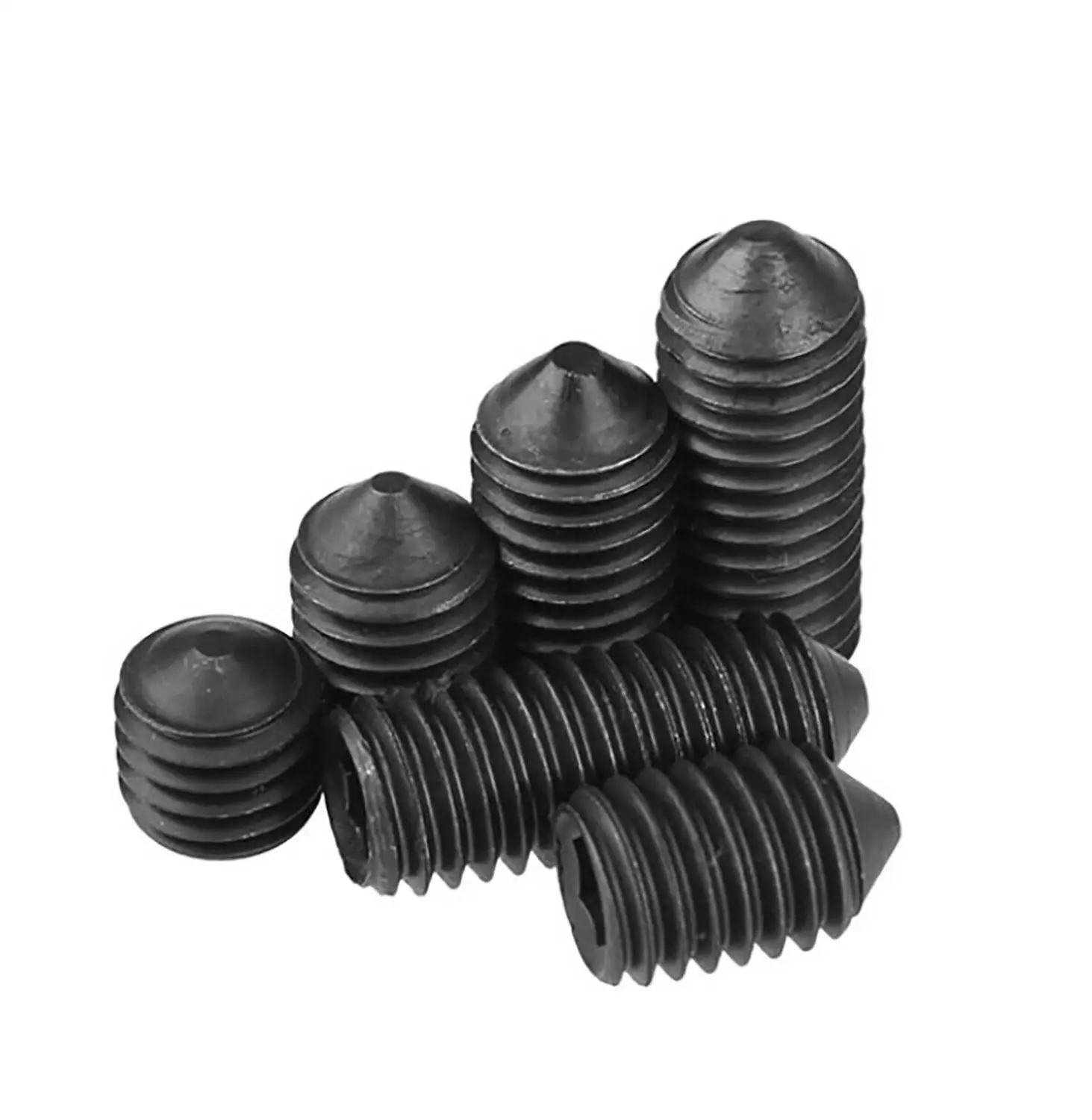 Customized 1000pcs M3 *3mm Black Cone Point Hex Hexagon Socket Set Screws Grub Allen Bolts Alloy Steel High Tensile 12.9 Grade