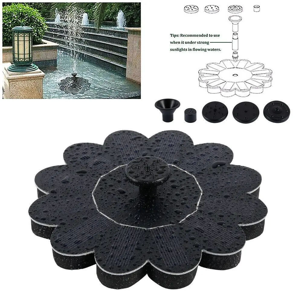 Solar Powered Fountain Pool Lake Pond Mini Water Fountain Pump Aquarium Bird Bath Floating Water Fountain Pump Garden Decor