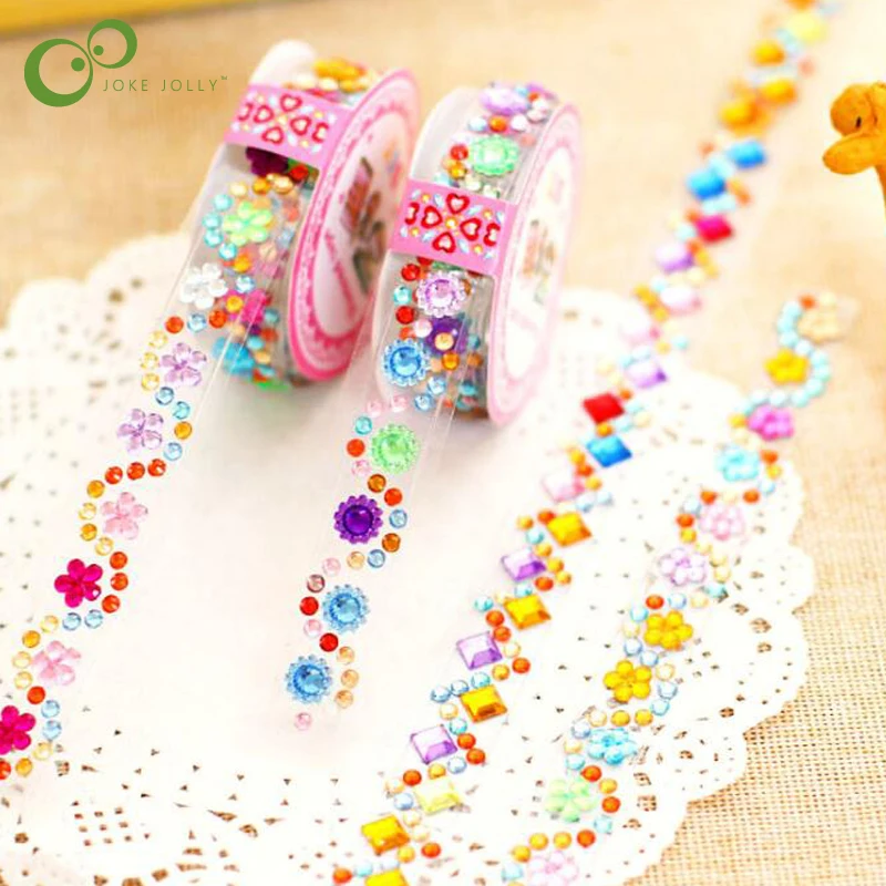 1 Roll Acrylic Diamond Stickers Tape DIY Handmade Craft and Art Toys Materials Scrapbook Album Photo frame Decoration GYH