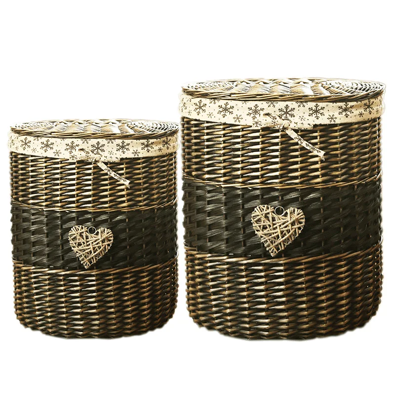 

zq Laundry Basket Rattan Large Dirty Clothes Basket Fabric Clothes Toy Storage Box Storage Basket