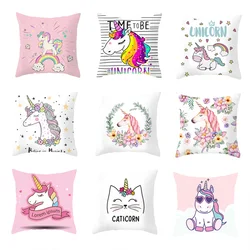 Unicorn Cushion Cover Creative Unicorn Throw Pillow Case For Sofa Decorative Pillowcase Cushion Cover Home Textiles Almohada