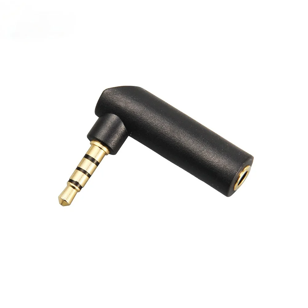 1Pcs 90 Degree Right Angled 3.5mm Male To Female Audio Converter Adapter Connector L Type Stereo Earphone Microphone Plug