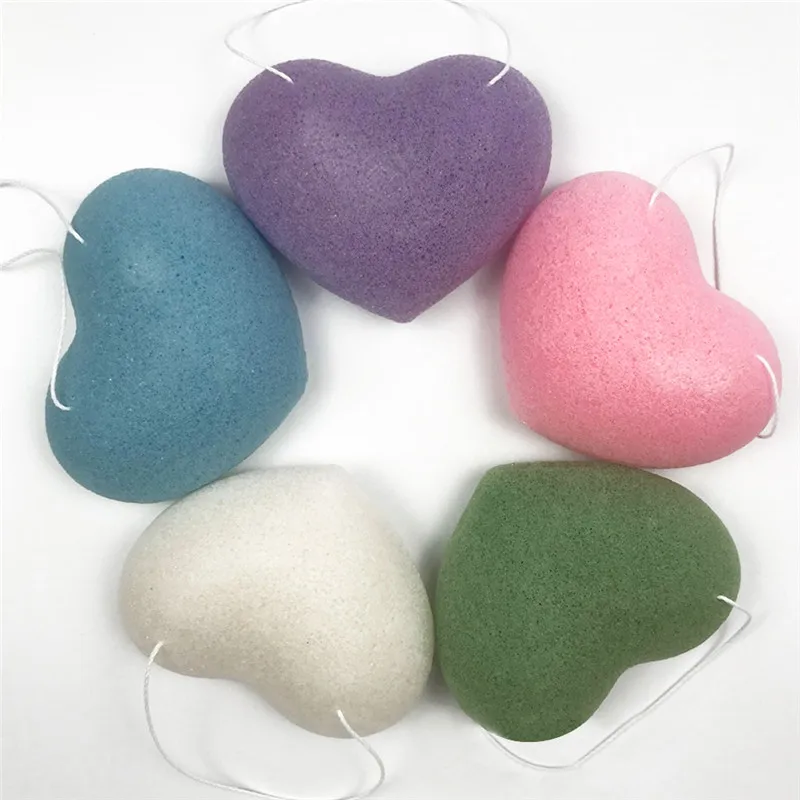 1Pc 6 Colors Hemisphere Natural Konjac Sponge Cosmetic Puff Face Washing Makeup Tools Facial Cleanser Tools